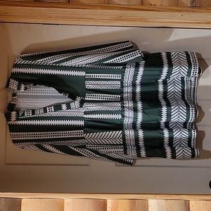 Green & Cream Boho Dress
